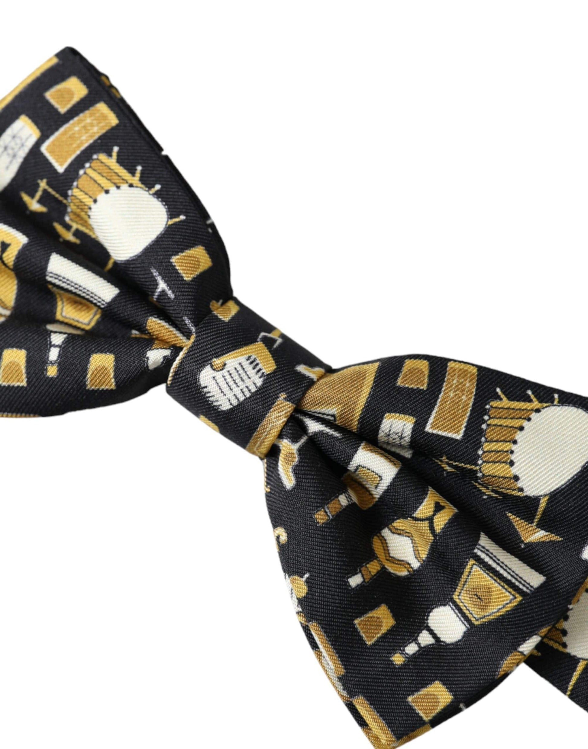 Dolce & Gabbana Black Silk Cocktail Adjustable Neck Men Bow Tie - ACCEXO