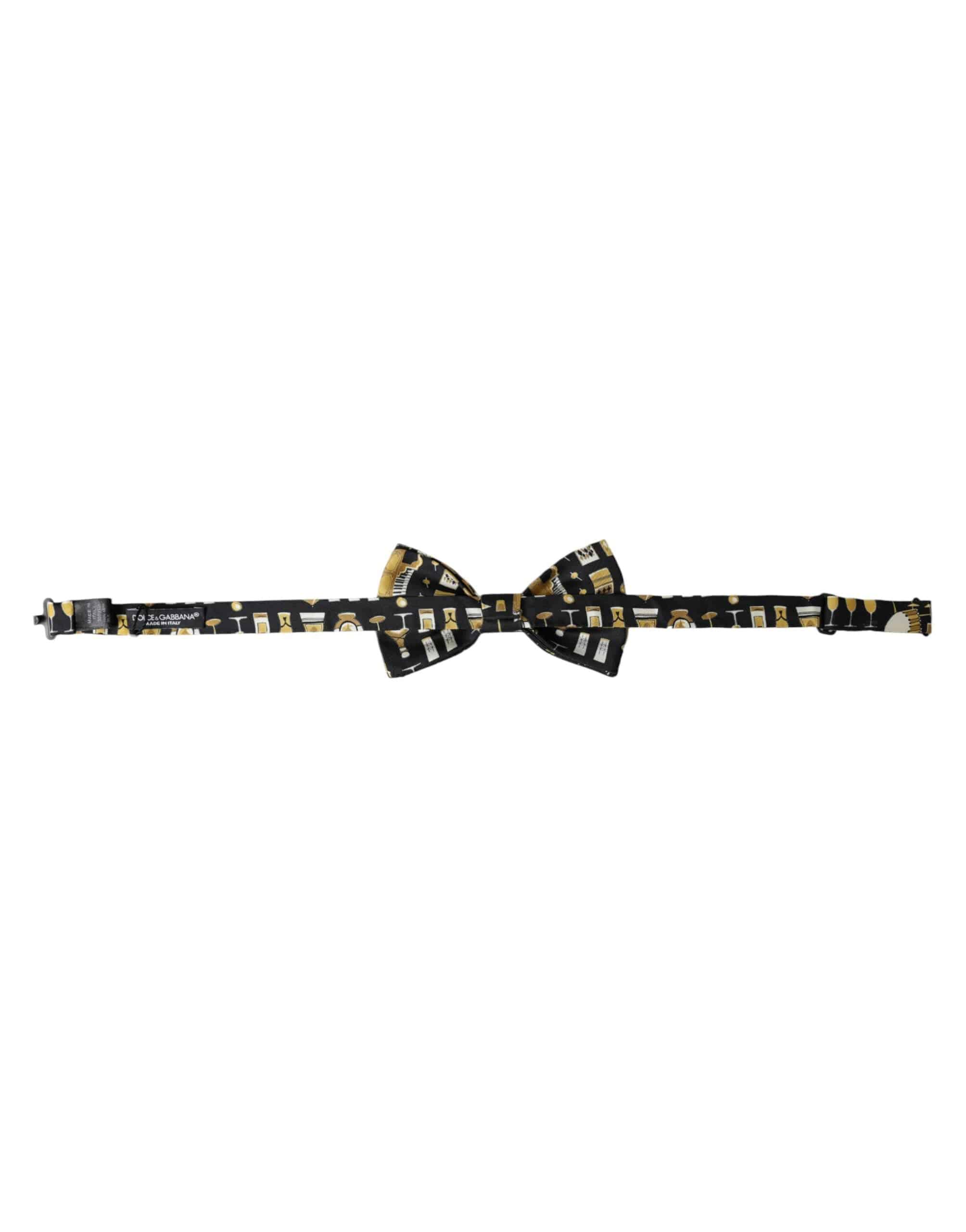 Dolce & Gabbana Black Silk Cocktail Adjustable Neck Men Bow Tie - ACCEXO