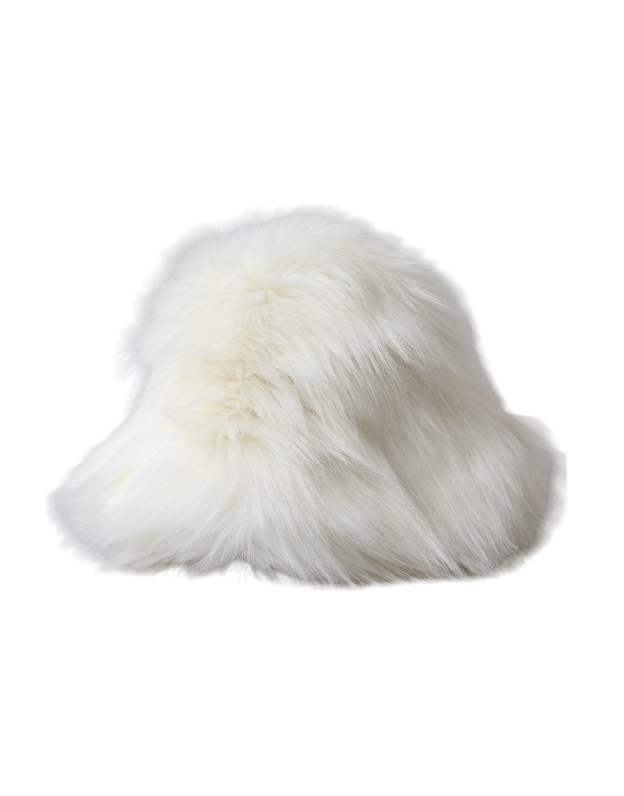 Dolce & Gabbana White Acrylic Fur Womens Bucket Hat - ACCEXO