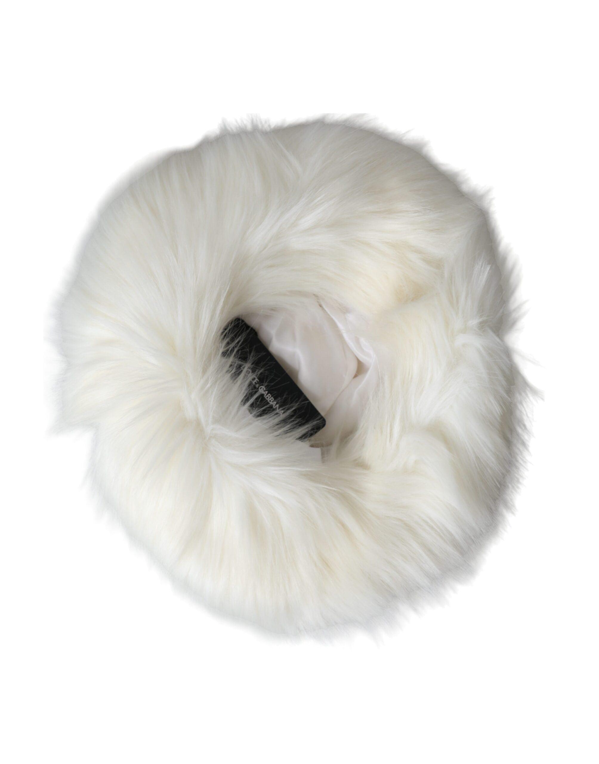 Dolce & Gabbana White Acrylic Fur Womens Bucket Hat - ACCEXO