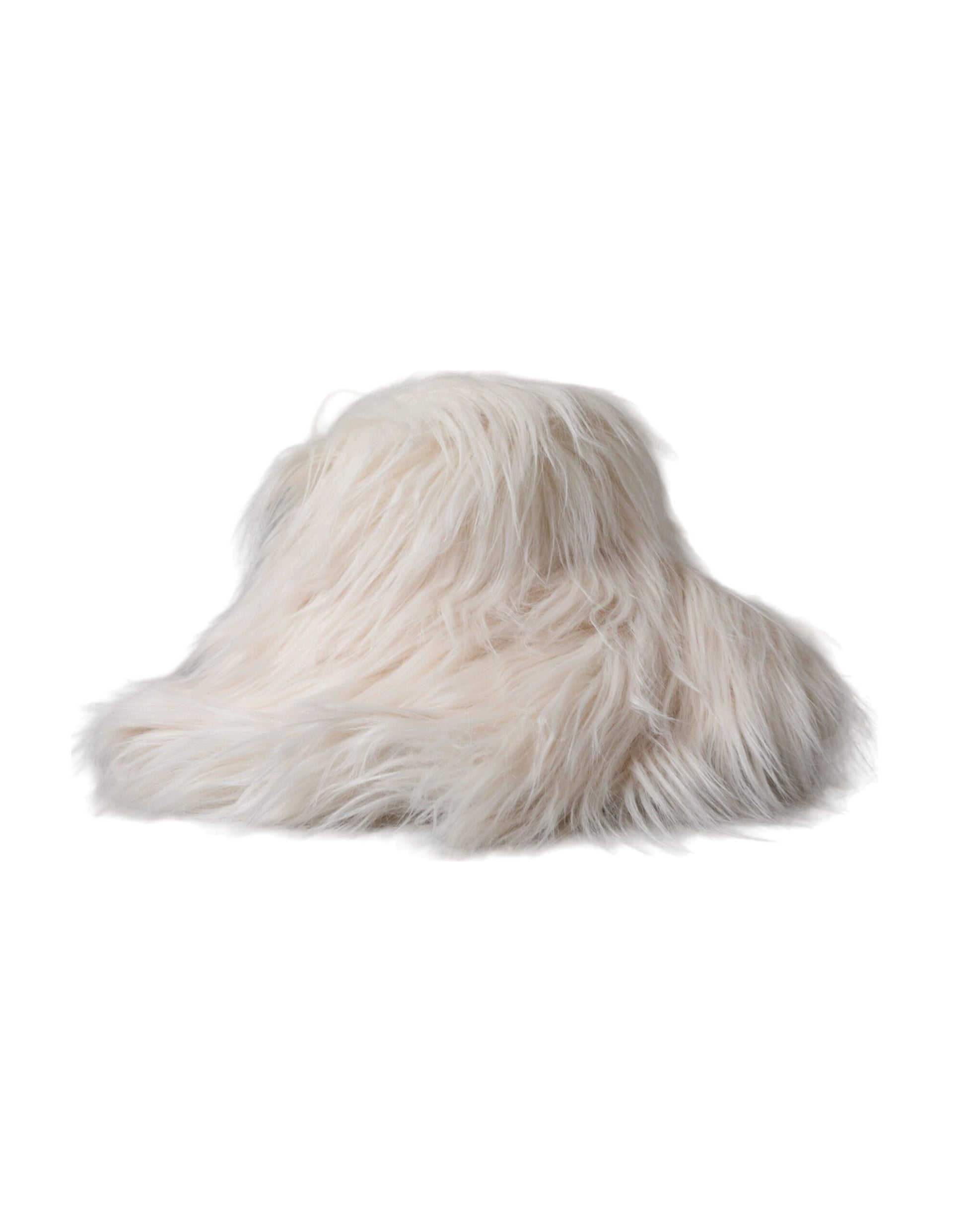 Dolce & Gabbana Off White Acrylic Fur Womens Bucket Hat - ACCEXO