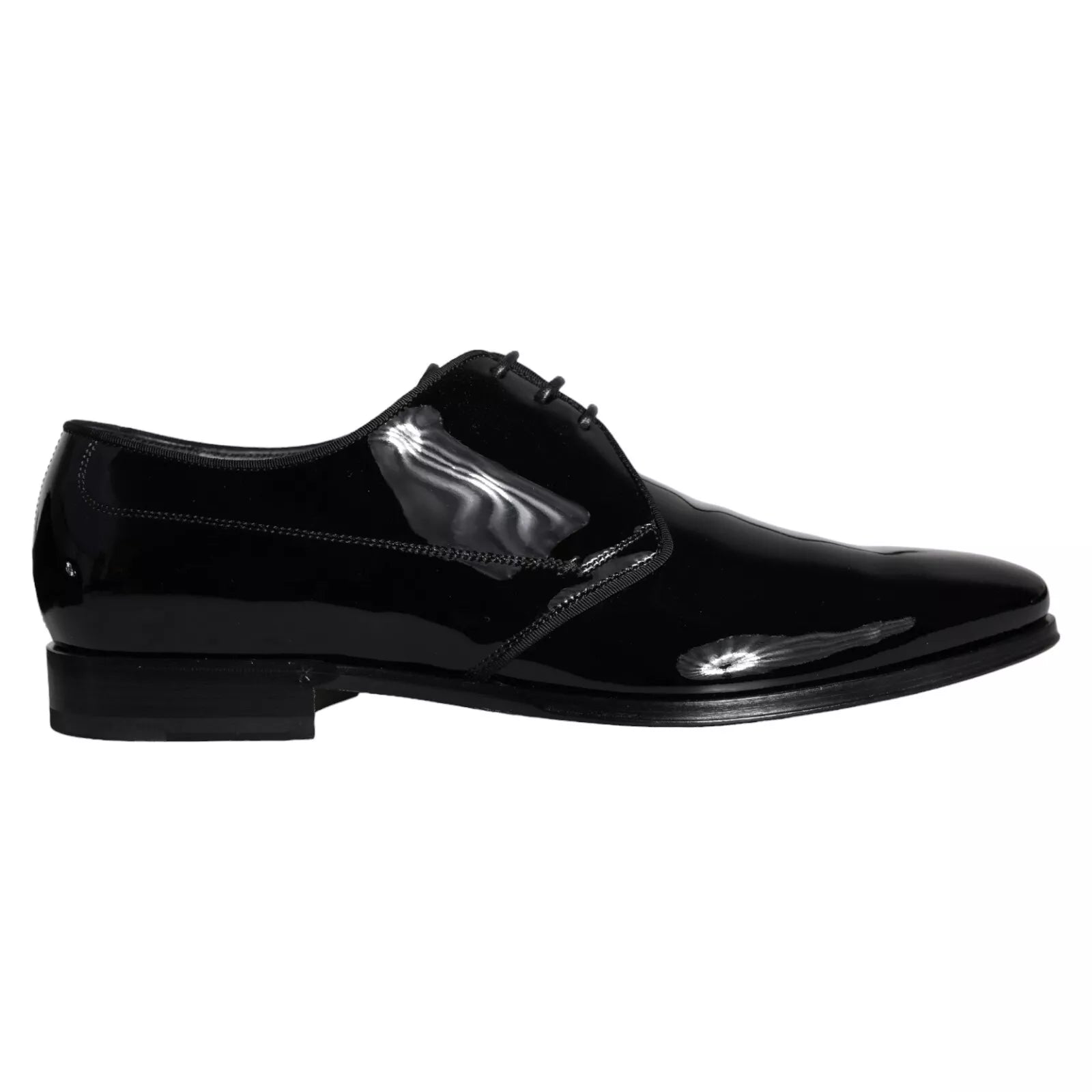 Dolce & Gabbana Black Calfskin Leather Derby Men Dress Shoes - ACCEXO