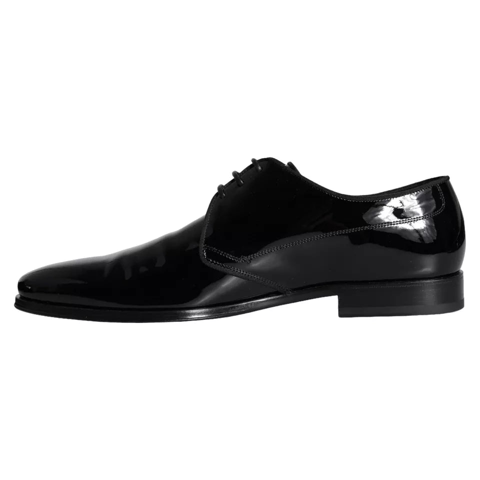 Dolce & Gabbana Black Calfskin Leather Derby Men Dress Shoes - ACCEXO