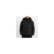 Add Black Polyester Men Jacket with Detachable Hood - ACCEXO
