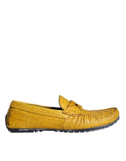 Dolce & Gabbana Yellow Leather Slip Mocassin Loafers Shoes - ACCEXO