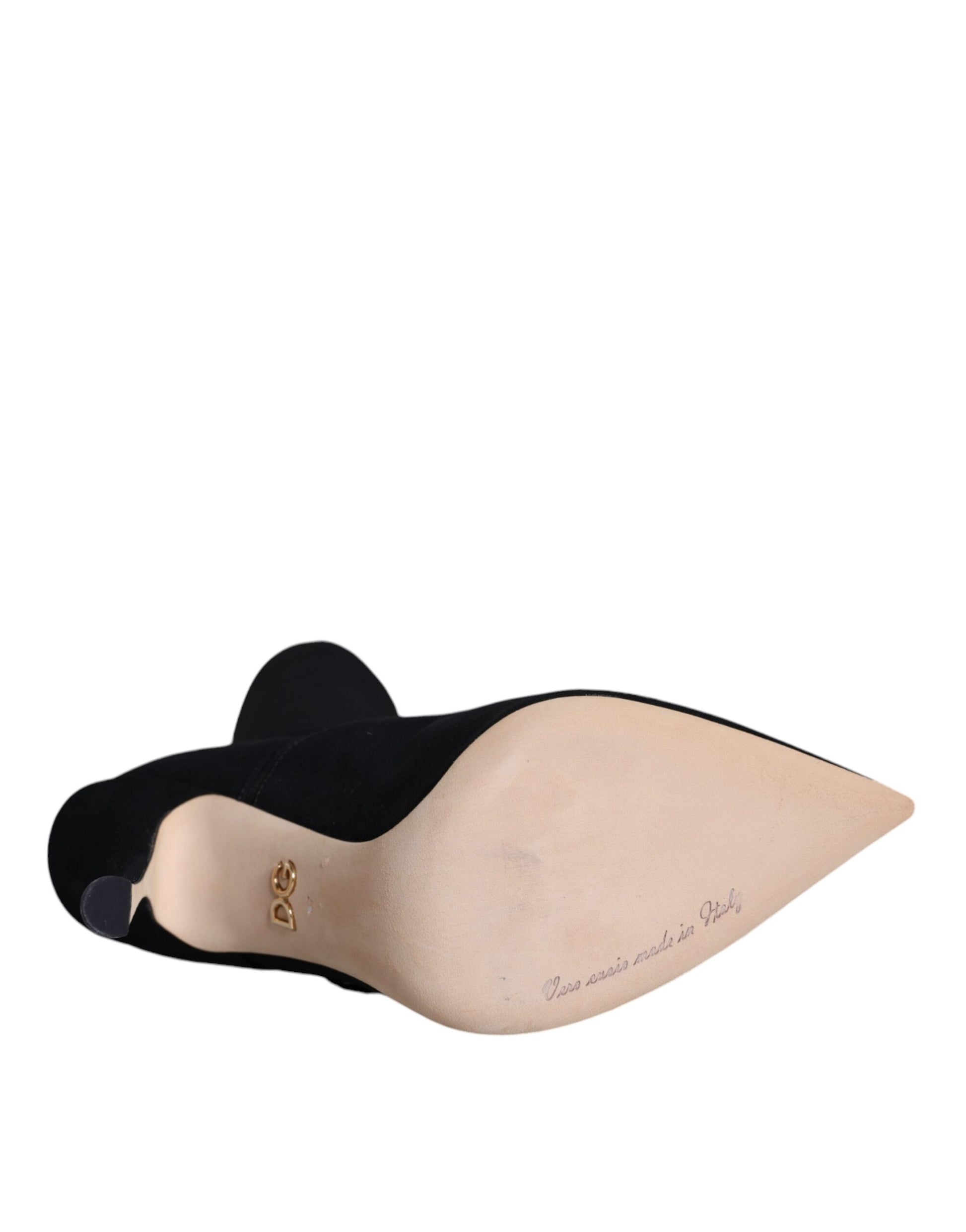 Dolce & Gabbana Black Stiletto Heels Mid Calf Boots Shoes - ACCEXO