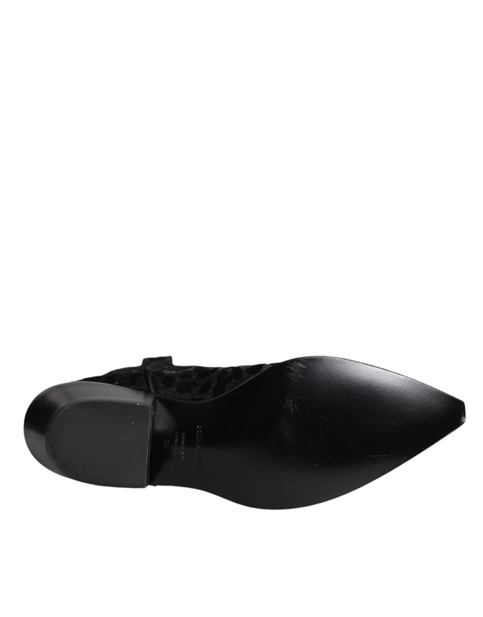 Dolce & Gabbana Black Gray Leopard Cowboy Boots Shoes - ACCEXO