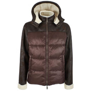 Yes Zee Brown Nylon Men's Quilted Jacket - ACCEXO