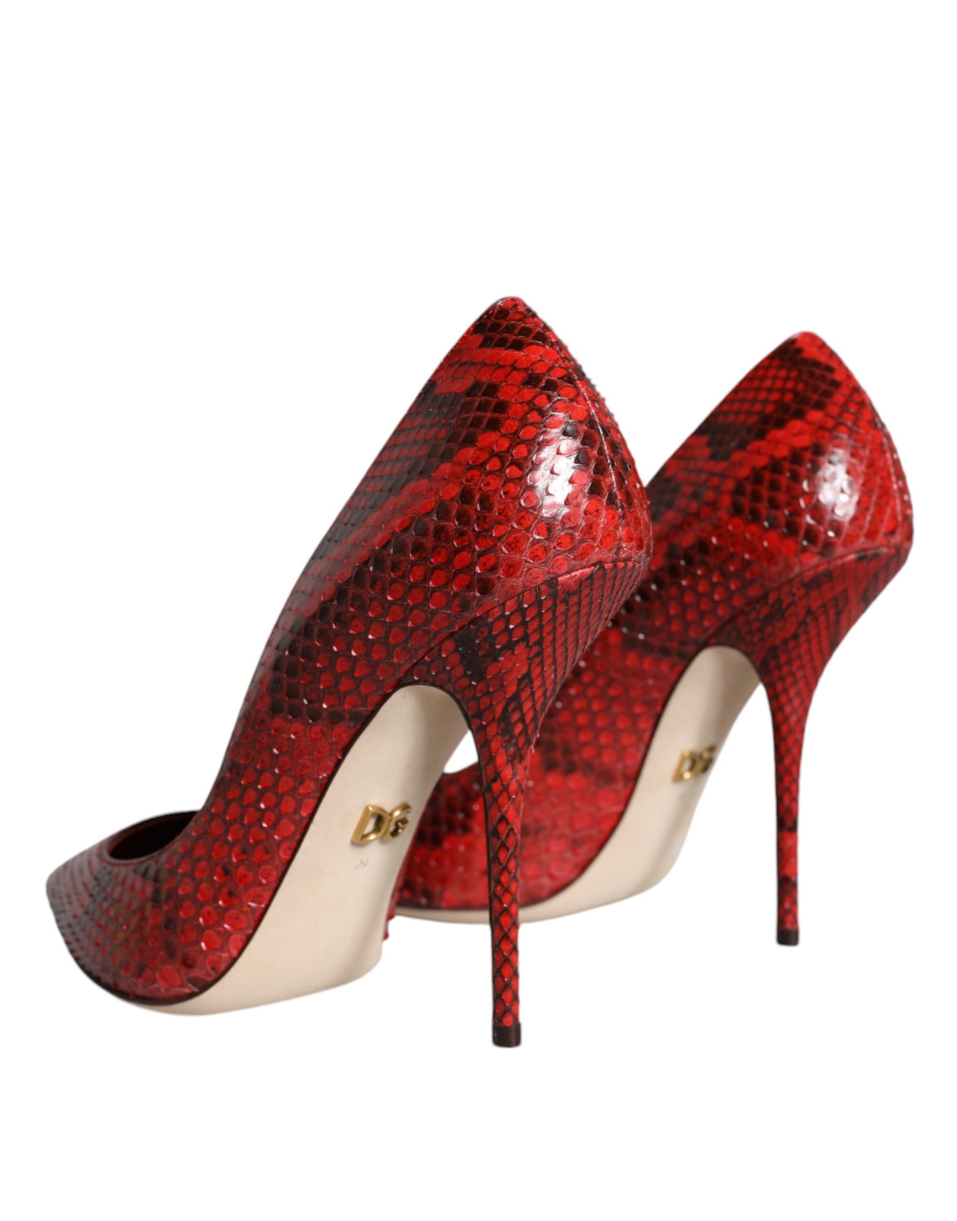 Dolce & Gabbana Red Leather Stiletto High Heels Pumps Shoes - ACCEXO