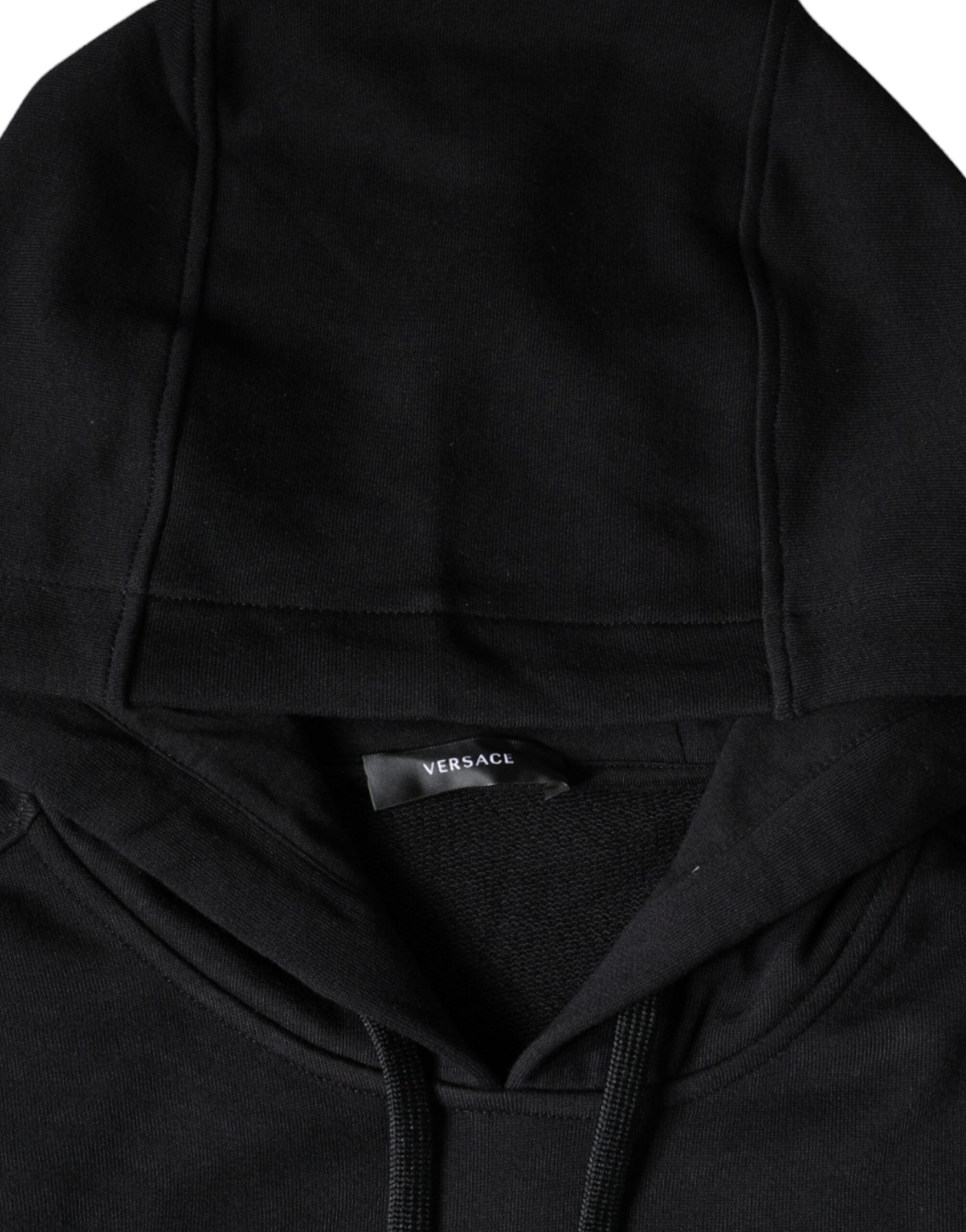 Versace Black Medusa Print Cotton HoodiePullover Sweatshirt Sweater - ACCEXO