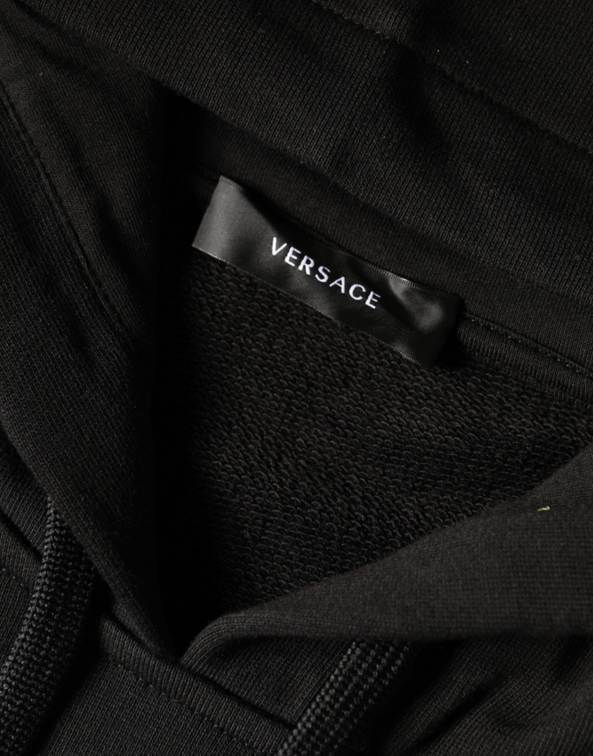 Versace Black Medusa Print Cotton HoodiePullover Sweatshirt Sweater - ACCEXO