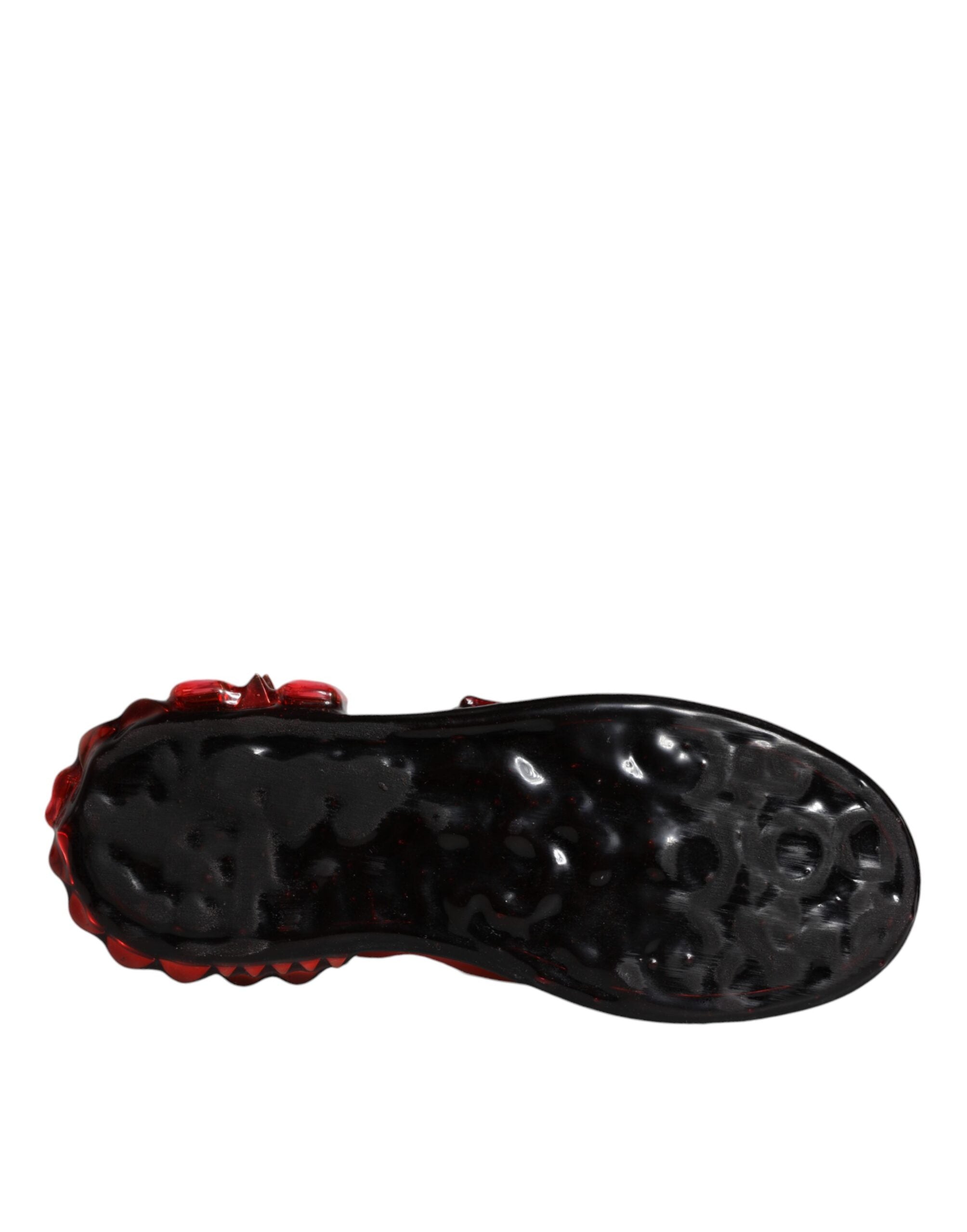 Dolce & Gabbana White Red Crystals Leather Portofino Sneakers Shoes - ACCEXO