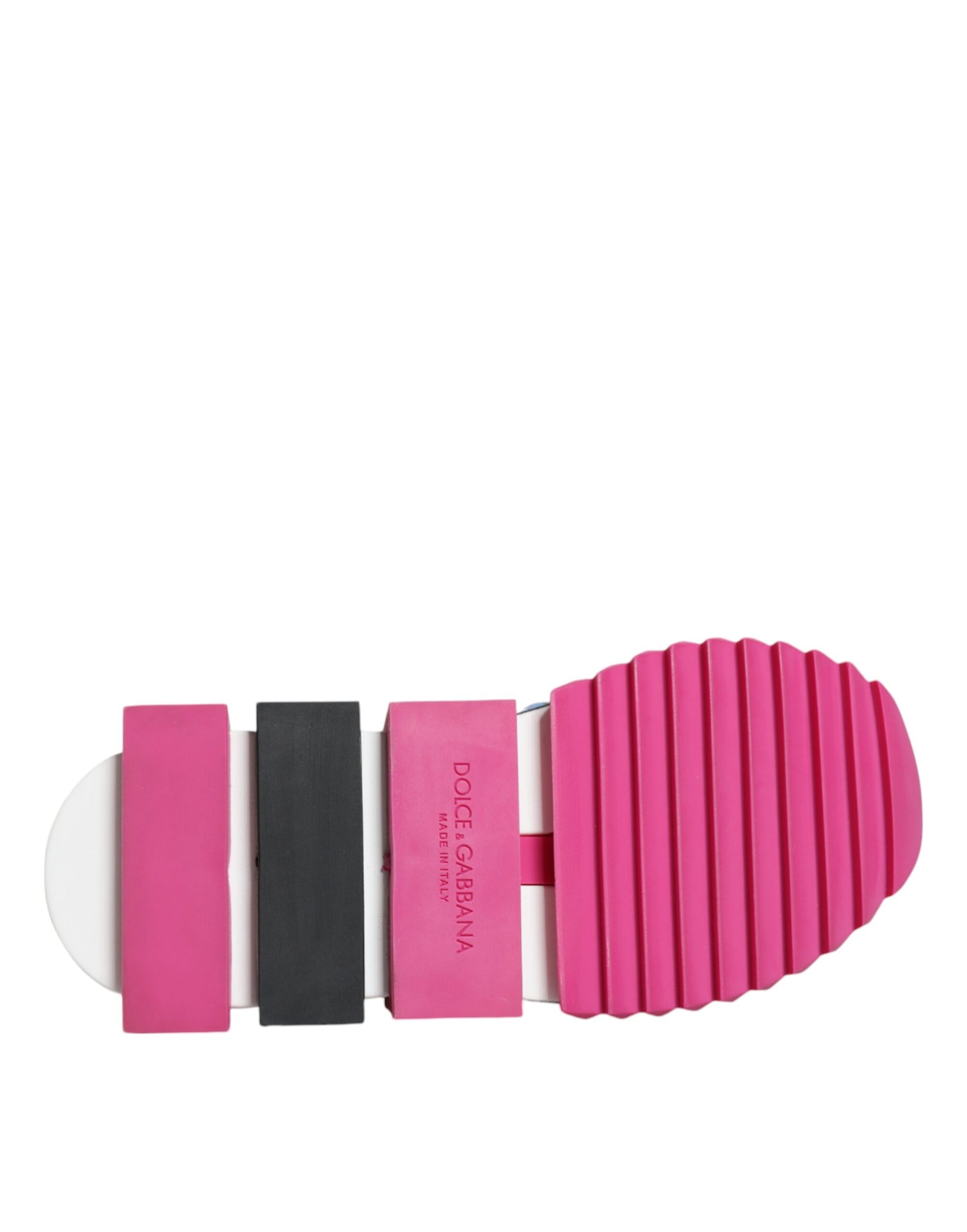 Dolce & Gabbana Pink Sorrento Crystals Low Top Sneakers Shoes - ACCEXO