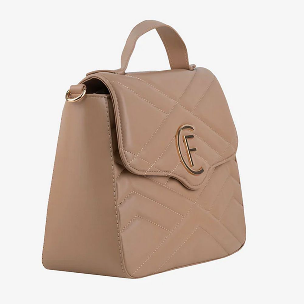 CRISTINAEFFE Beige Artificial Leather Women Crossbody Bag - ACCEXO