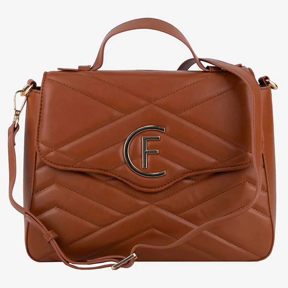CRISTINAEFFE Brown Artificial Leather Women Crossbody Bag - ACCEXO