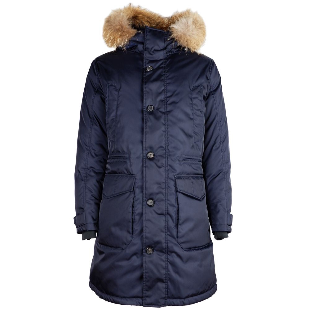 Add Blue Nylon Men Jacket - ACCEXO