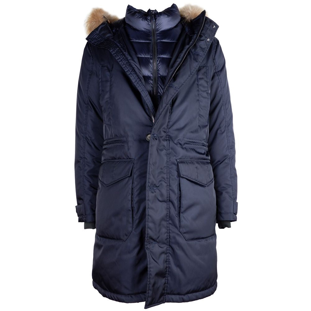 Add Blue Nylon Men Jacket - ACCEXO