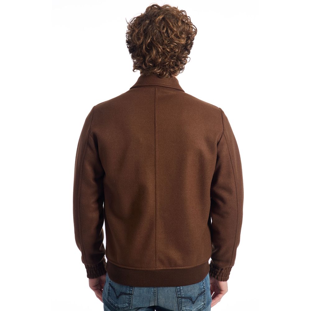 Roberto Pepe Luxury Brown Polyester Men Jacket - ACCEXO