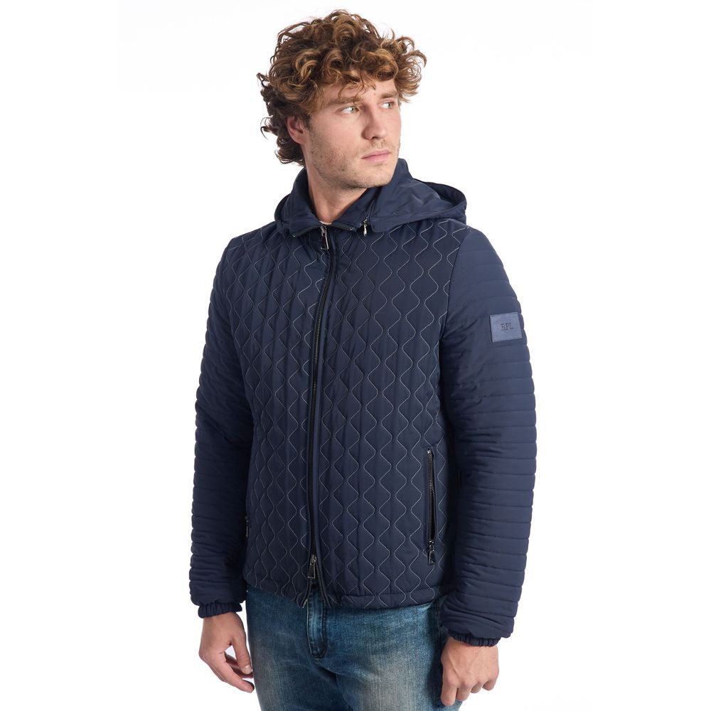 Roberto Pepe Luxury Blue Polyamide Men Jacket - ACCEXO