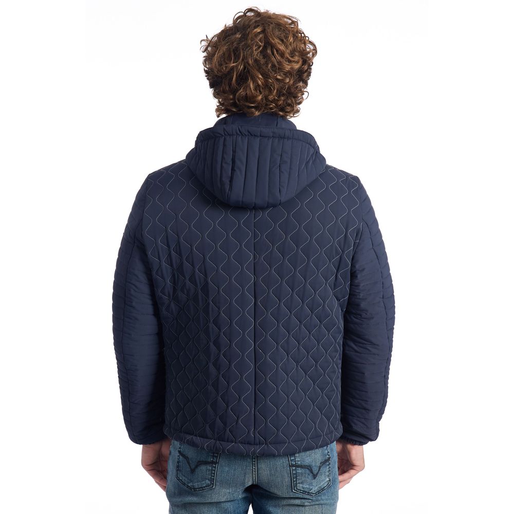 Roberto Pepe Luxury Blue Polyamide Men Jacket - ACCEXO