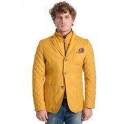 Roberto Pepe Luxury Yellow Viscose Men Jacket - ACCEXO
