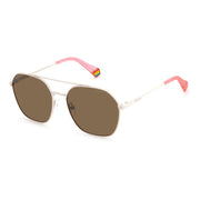 Polaroid Beige Stainless Steel Sunglasses - ACCEXO