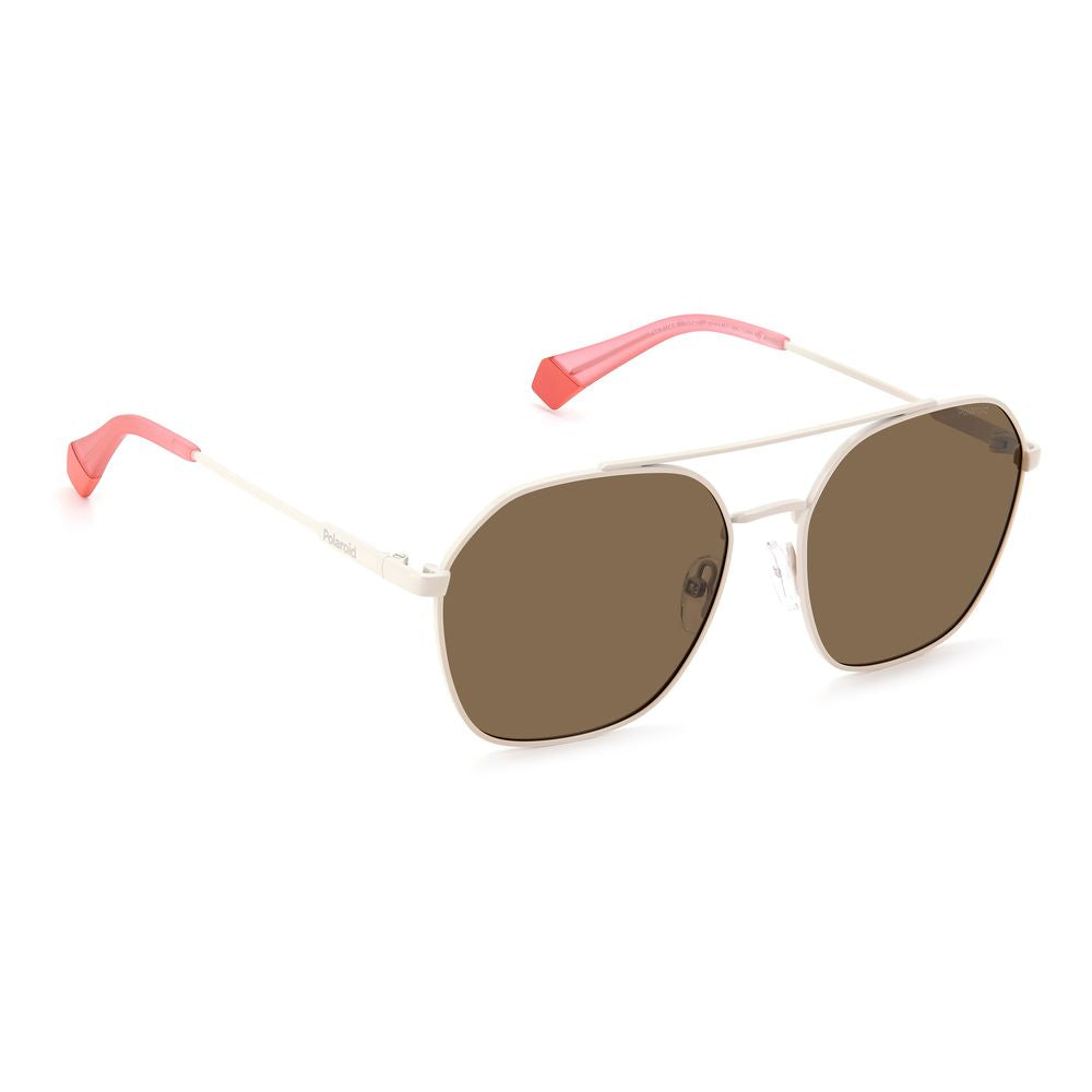 Polaroid Beige Stainless Steel Sunglasses - ACCEXO