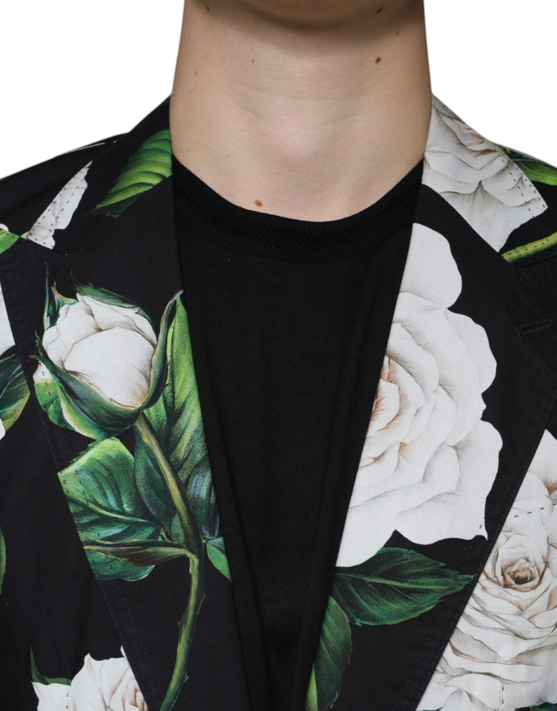 Dolce & Gabbana Black Rose Cotton Men Formal 2 Piece Suit - ACCEXO