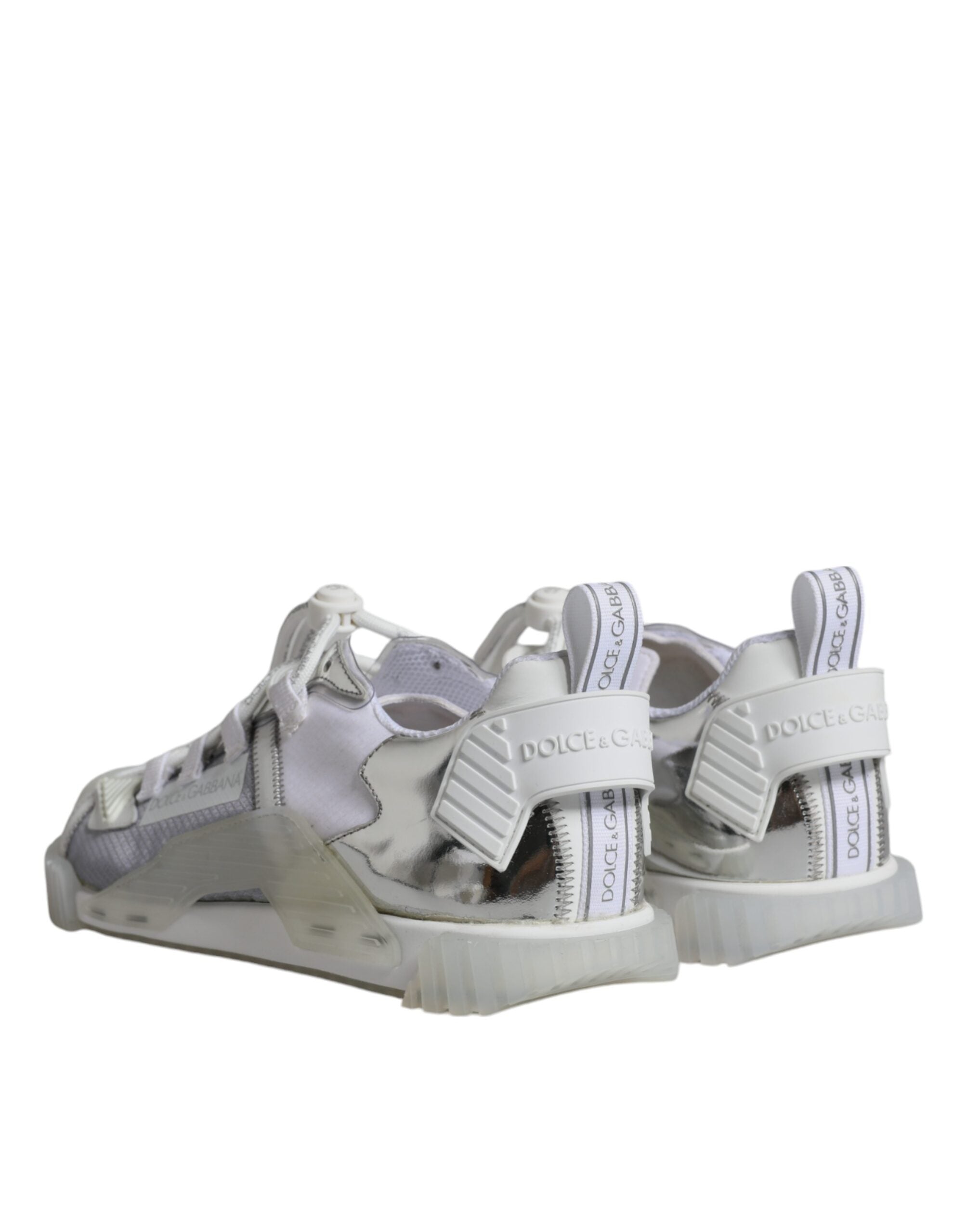 Dolce & Gabbana White Silver Low Top NS1 Sneakers Shoes - ACCEXO