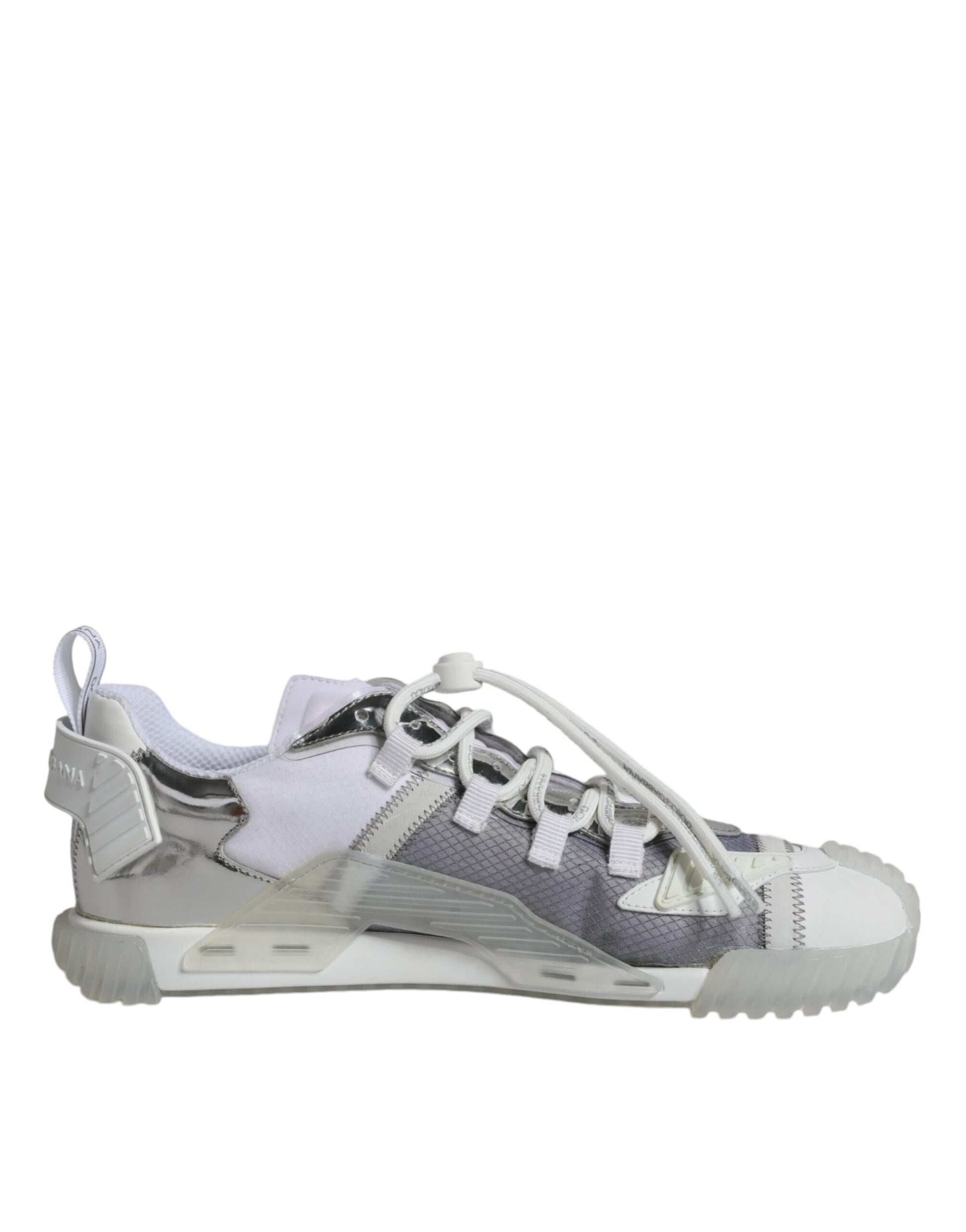 Dolce & Gabbana White Silver Low Top NS1 Sneakers Shoes - ACCEXO
