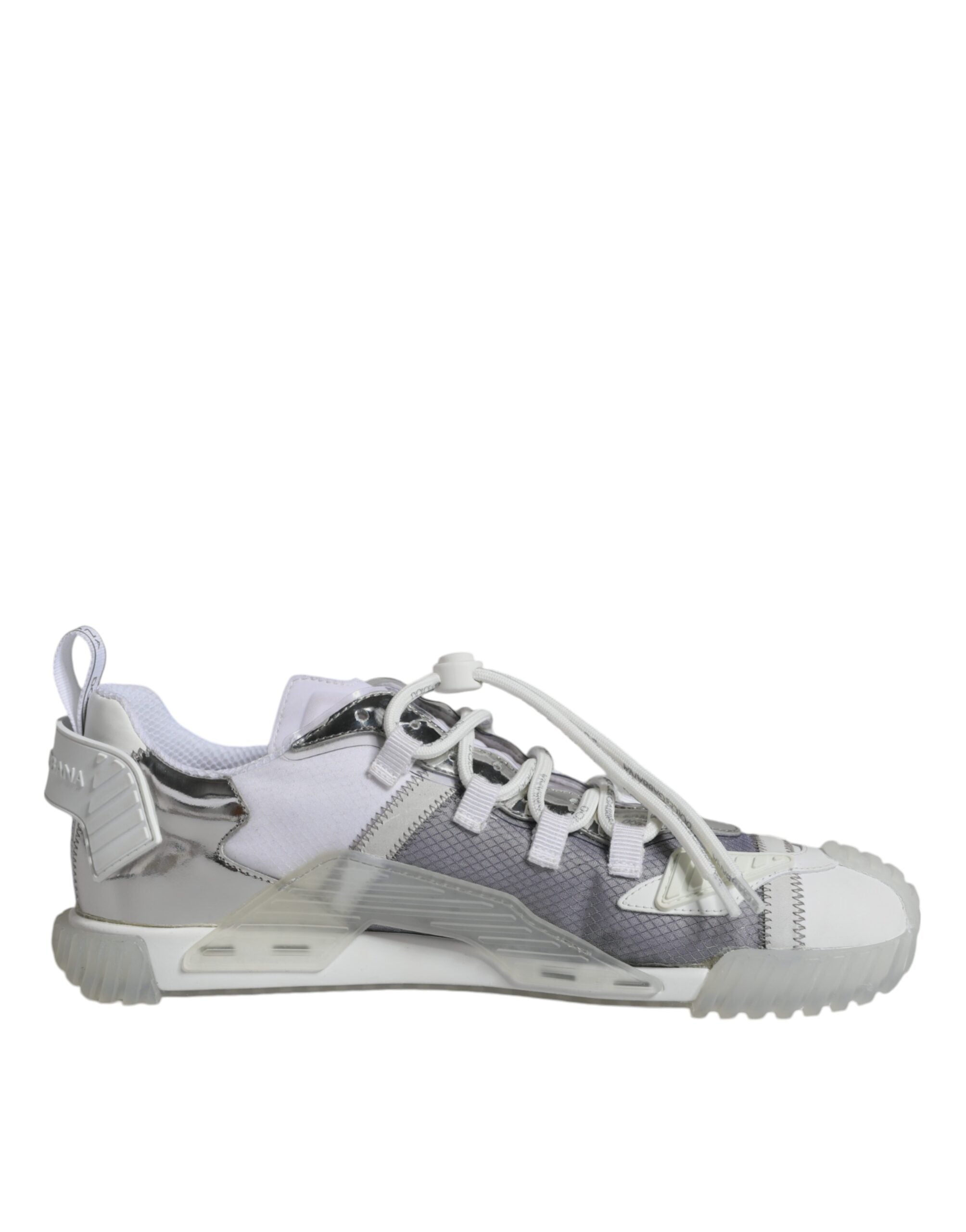Dolce & Gabbana White Silver Low Top NS1 Sneakers Shoes - ACCEXO