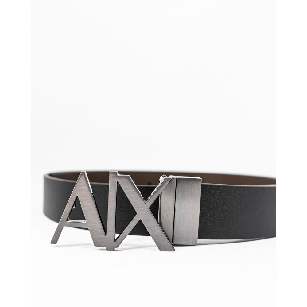 Armani Exchange Black Leather Belt - ACCEXO