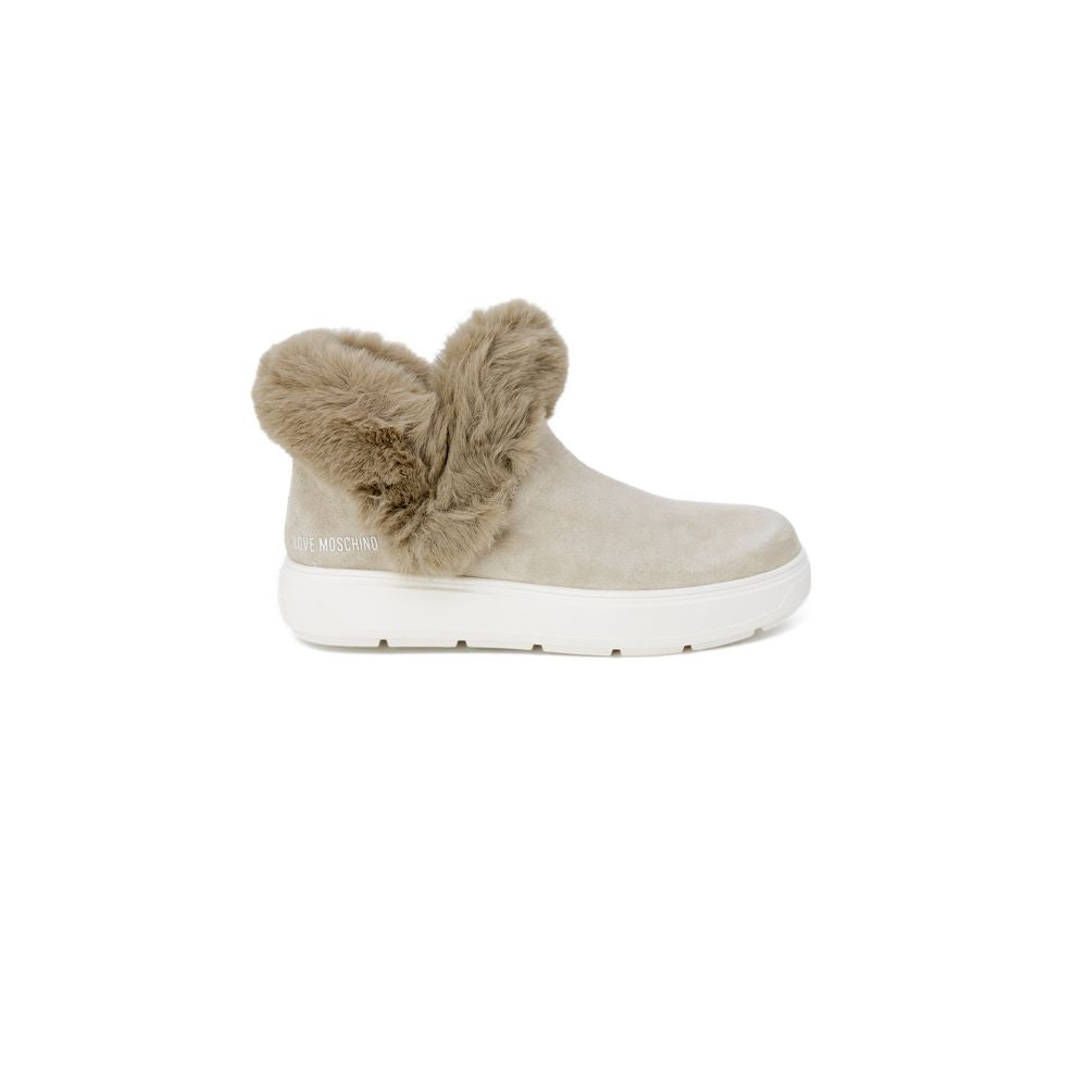 Love Moschino Beige Leather Sneaker - ACCEXO