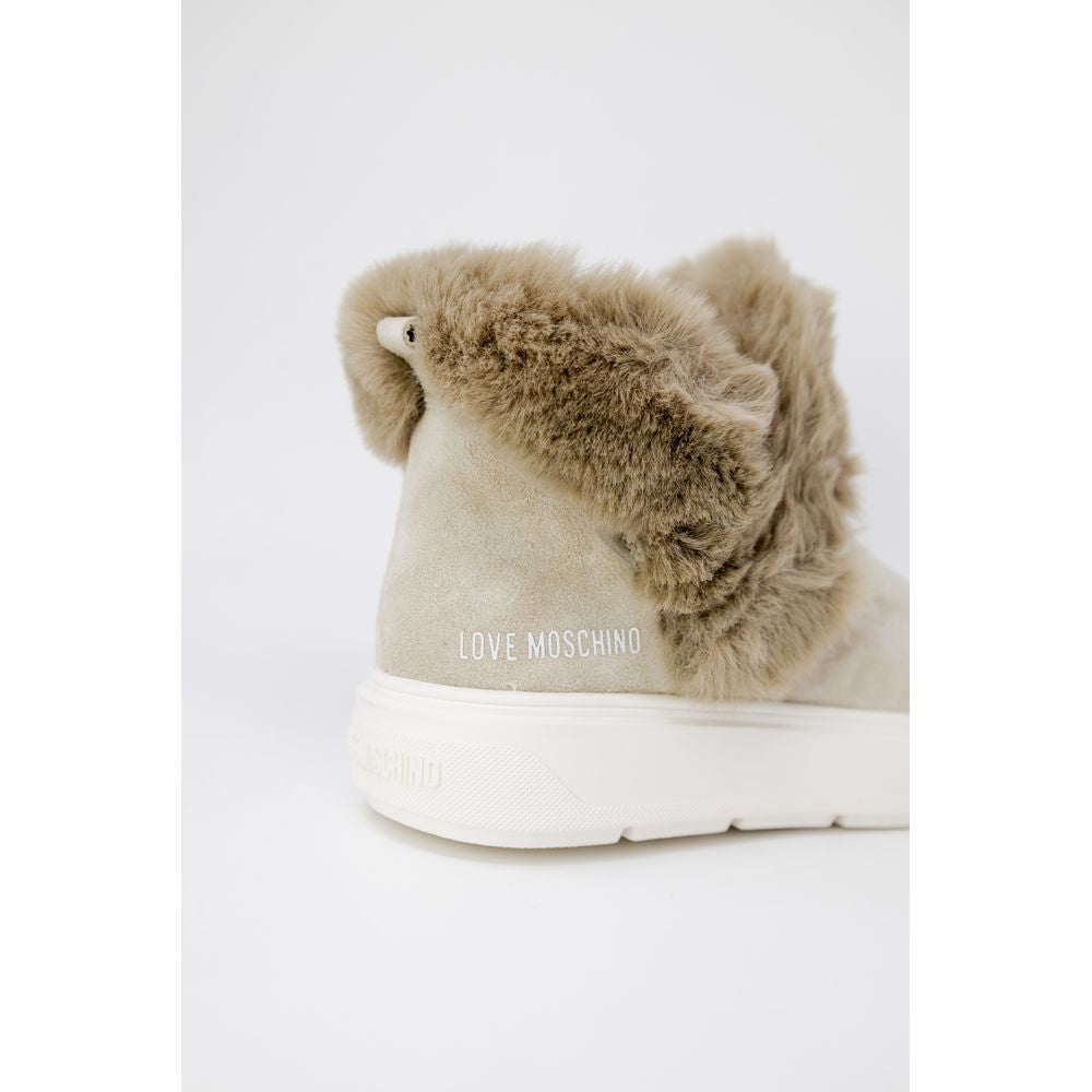 Love Moschino Beige Leather Sneaker - ACCEXO