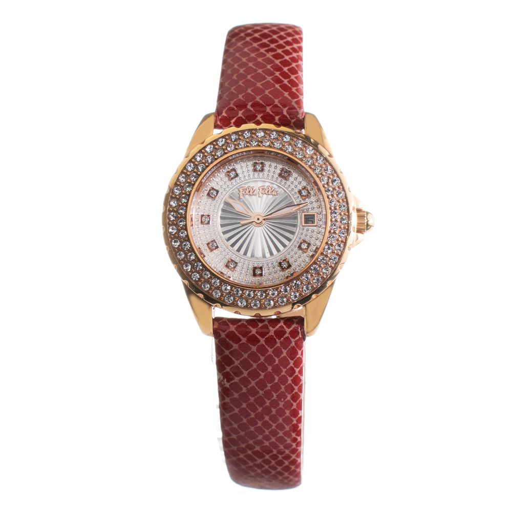 Folli Follie Red Leather Watch - ACCEXO