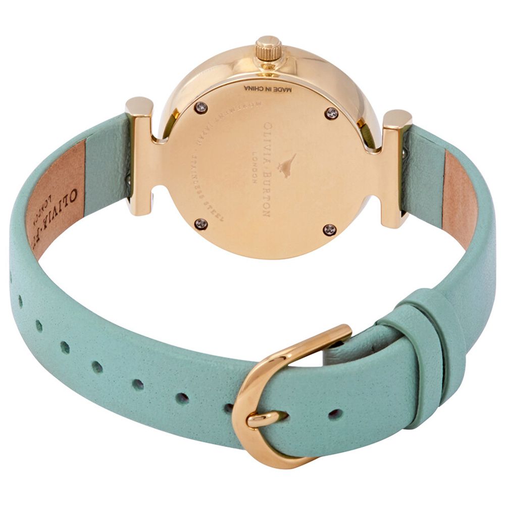Olivia Burton Green Leather Leather Watch - ACCEXO