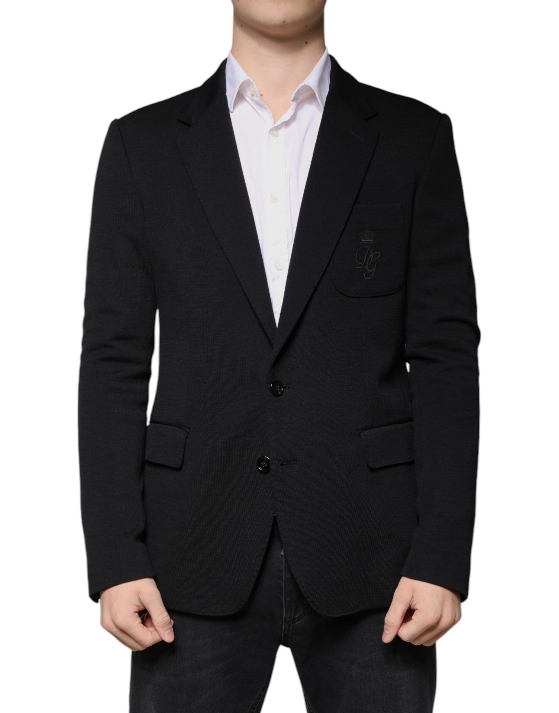 Dolce & Gabbana Black Wool Single Breasted Formal Blazer - ACCEXO