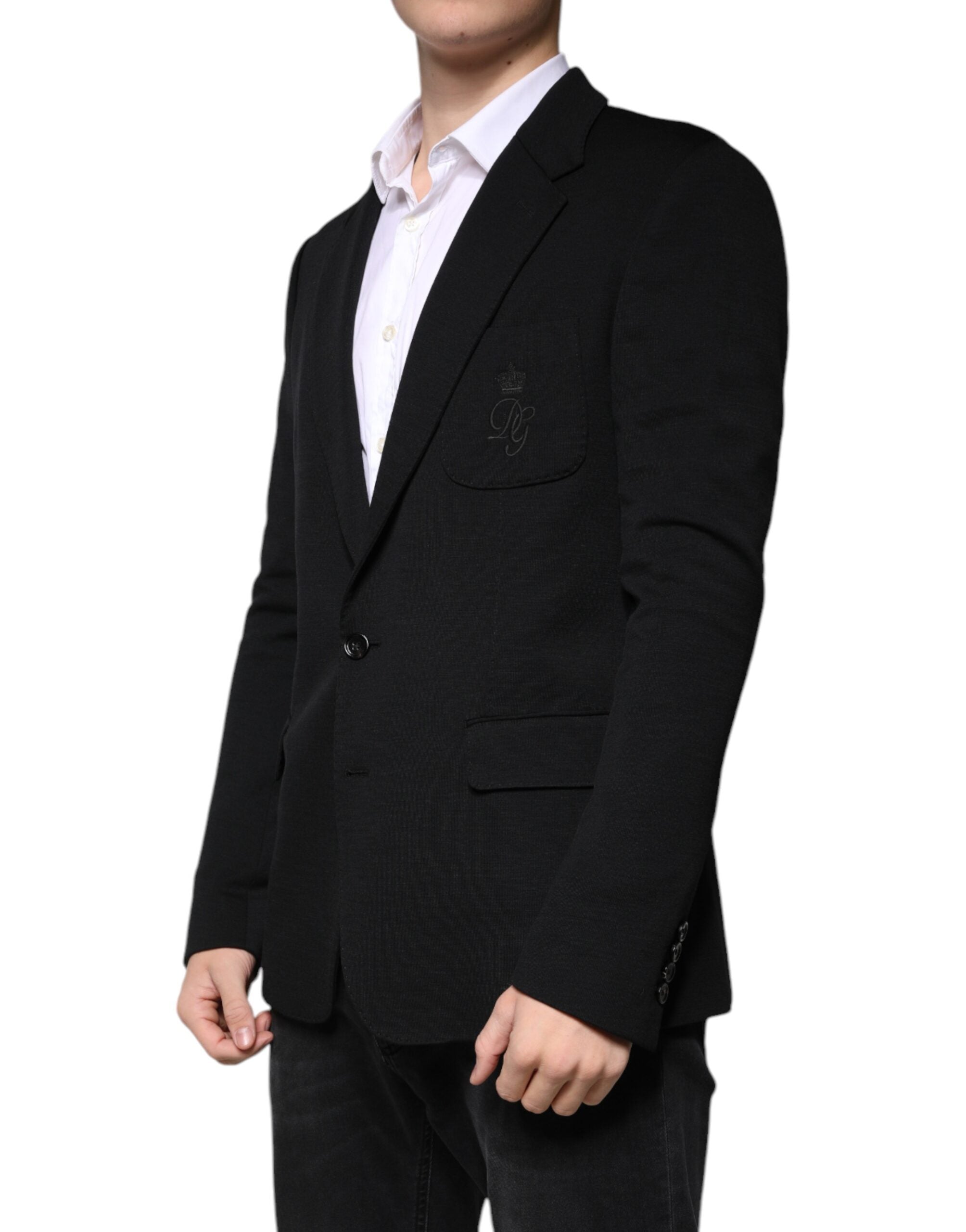 Dolce & Gabbana Black Wool Single Breasted Formal Blazer - ACCEXO