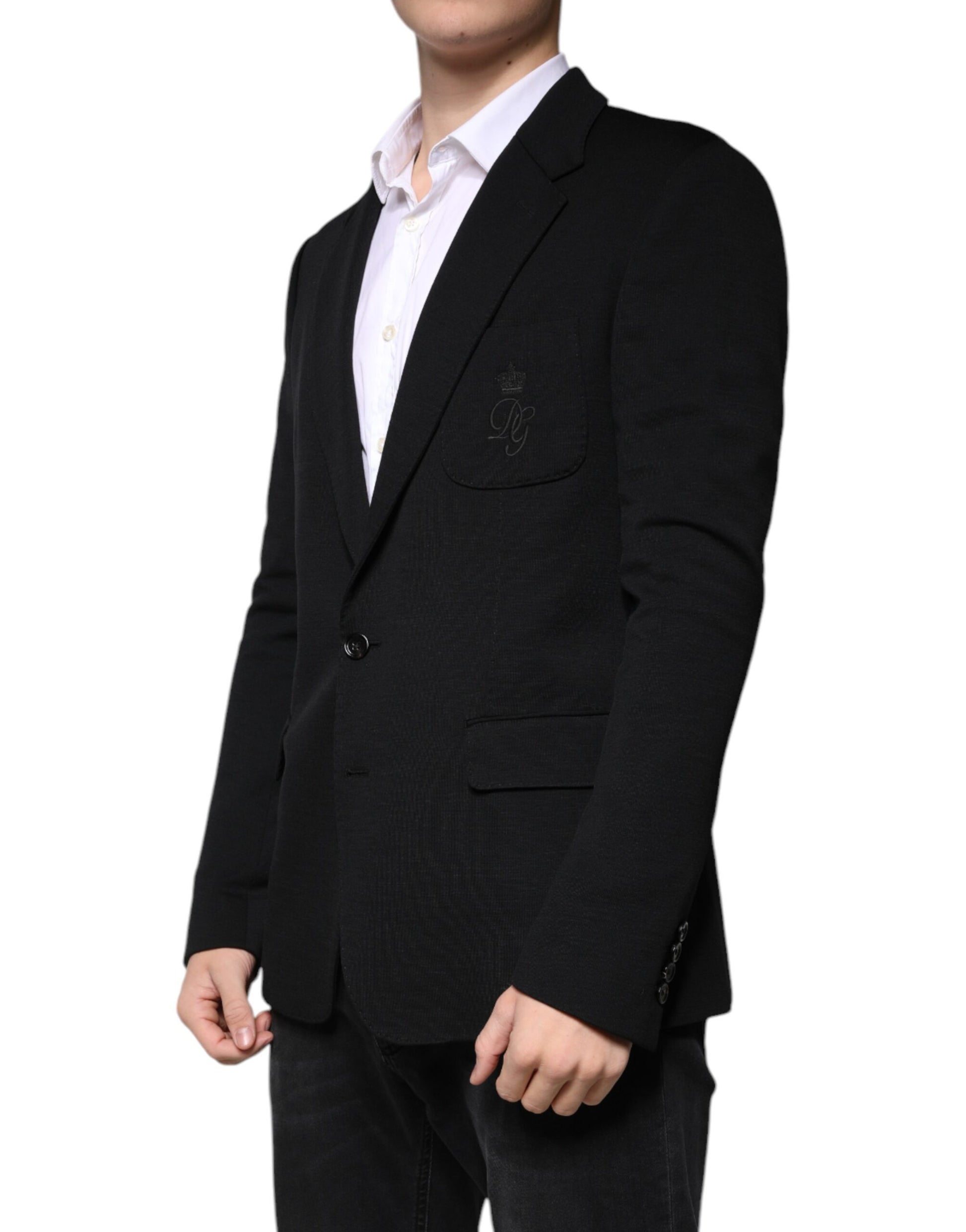 Dolce & Gabbana Black Wool Single Breasted Formal Blazer - ACCEXO