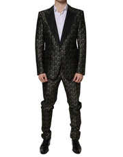 Dolce & Gabbana Black Stars Jacquard SICILIA 2 Piece Suit - ACCEXO