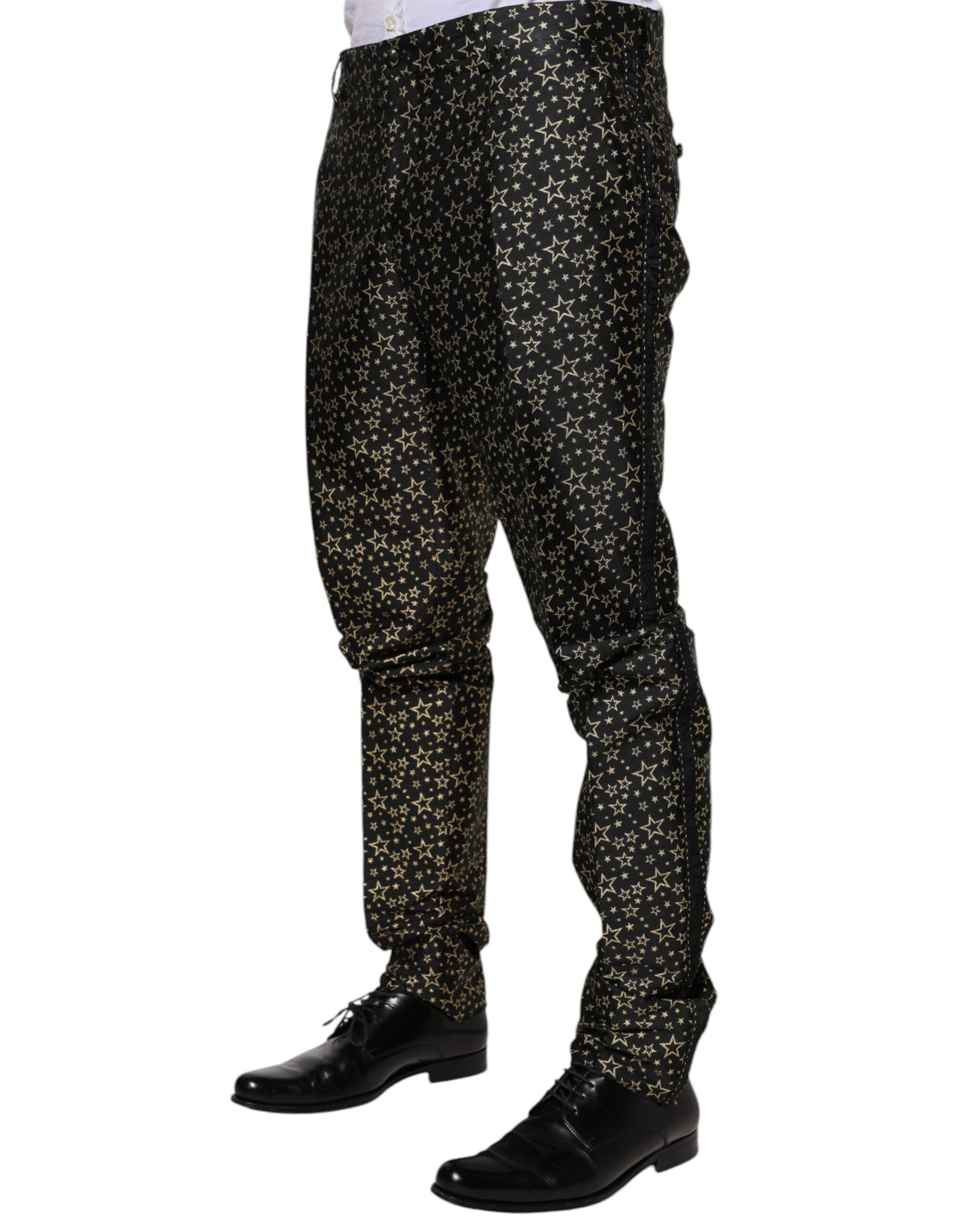 Dolce & Gabbana Black Stars Jacquard SICILIA 2 Piece Suit - ACCEXO