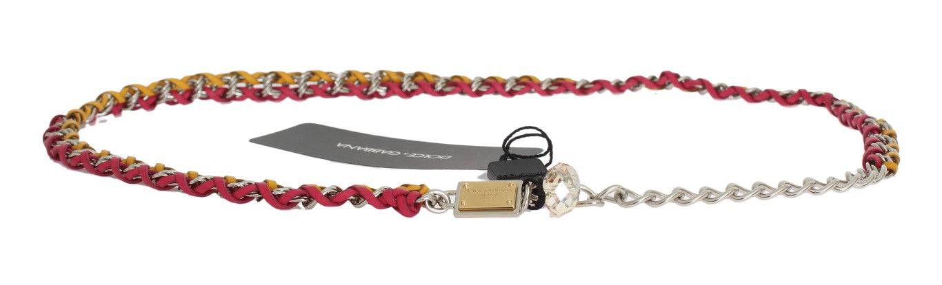 Dolce & Gabbana Elegant Multicolor Crystal-Embellished Belt - ACCEXO
