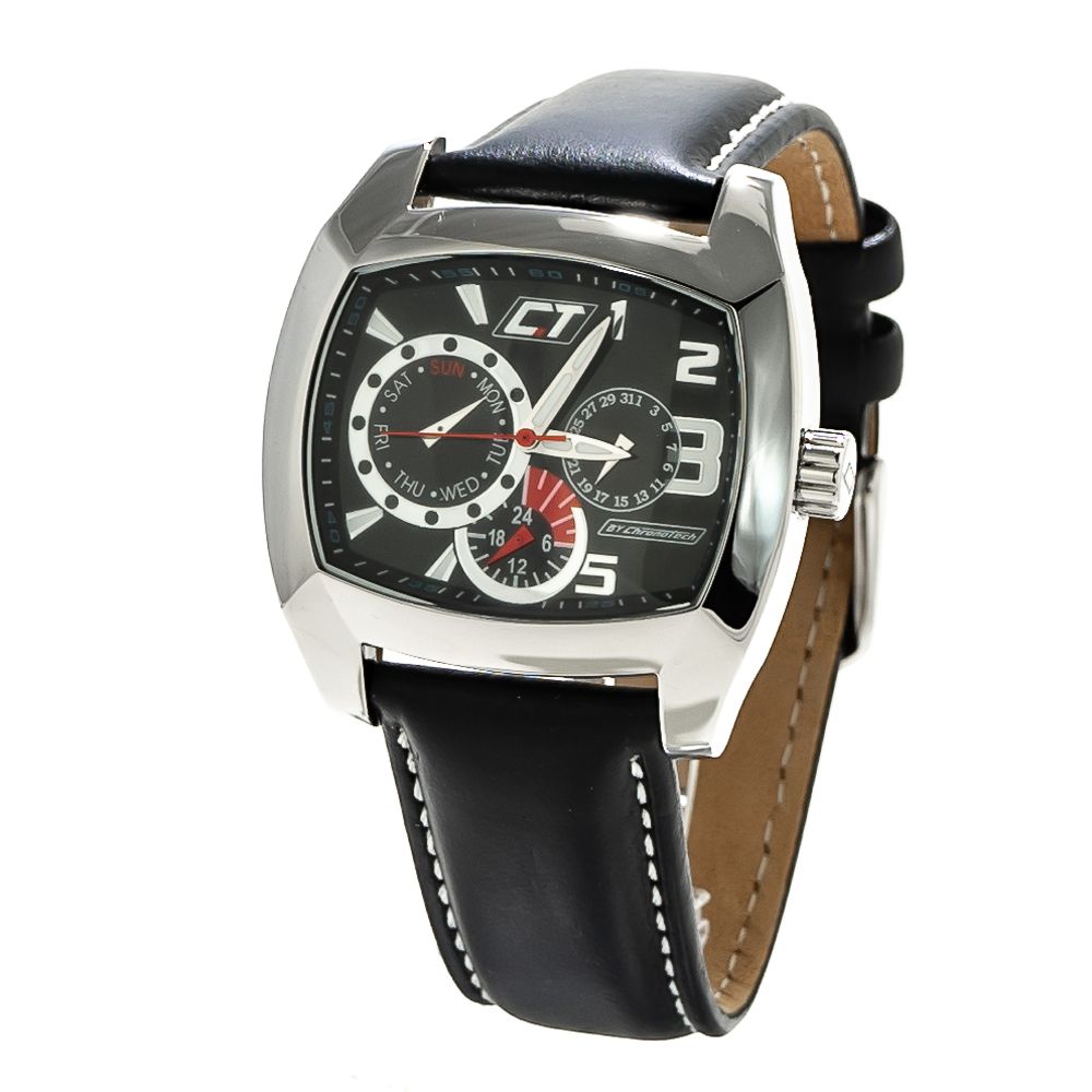 Chronotech Black Leather Watch - ACCEXO
