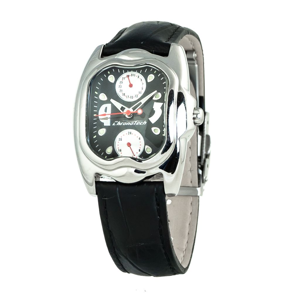 Chronotech Black Leather Watch - ACCEXO