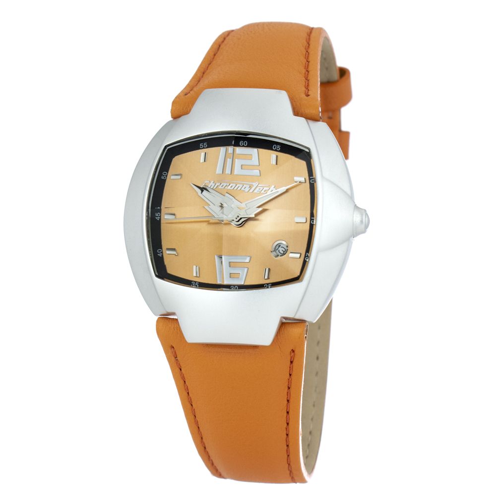Chronotech Orange Leather Watch - ACCEXO