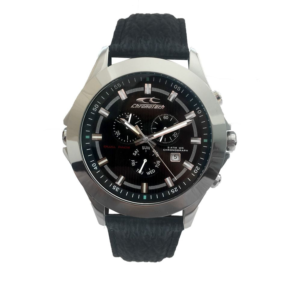 Chronotech Black Leather Watch - ACCEXO