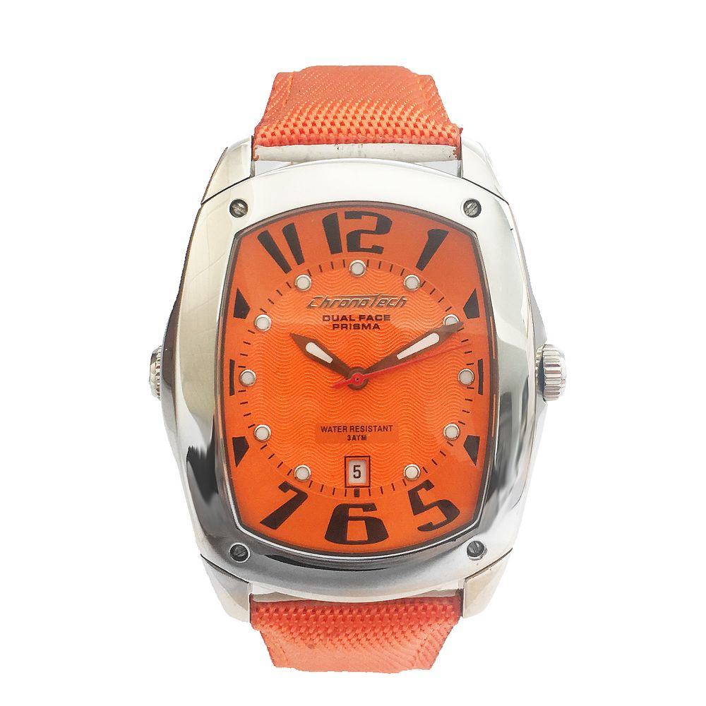Chronotech Orange Leather Watch - ACCEXO