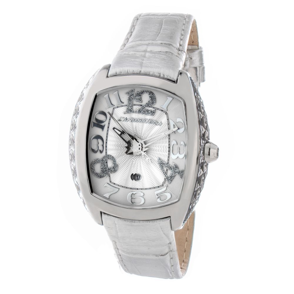Chronotech Silver Leather Watch - ACCEXO