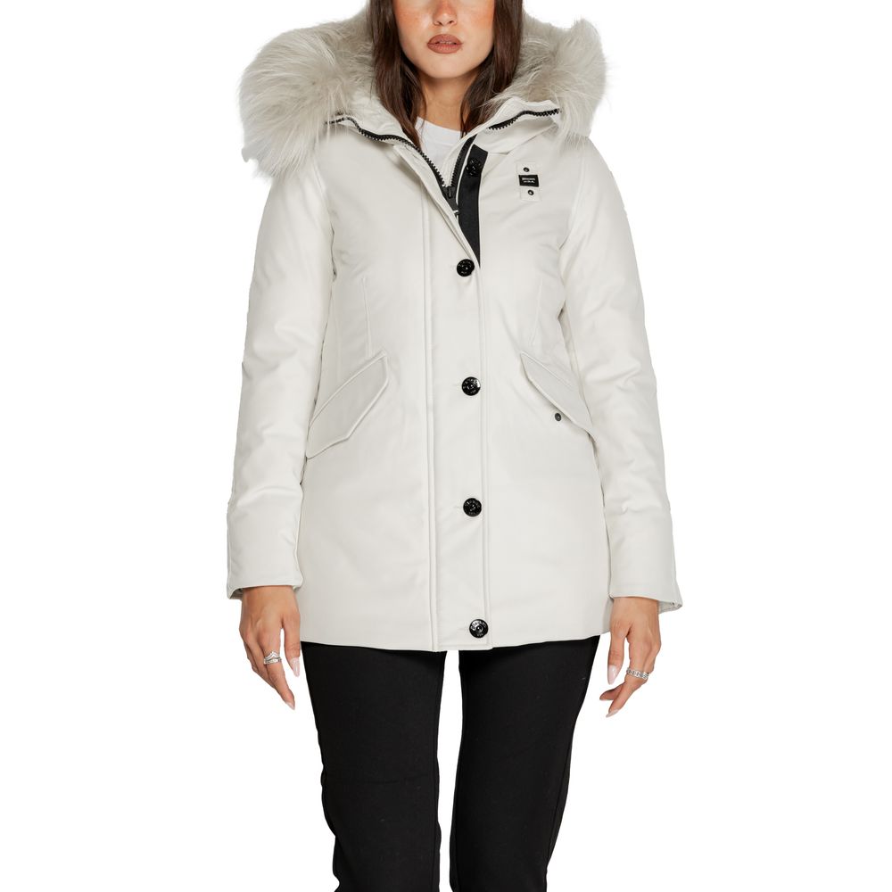 Blauer White Polyester Parka - ACCEXO