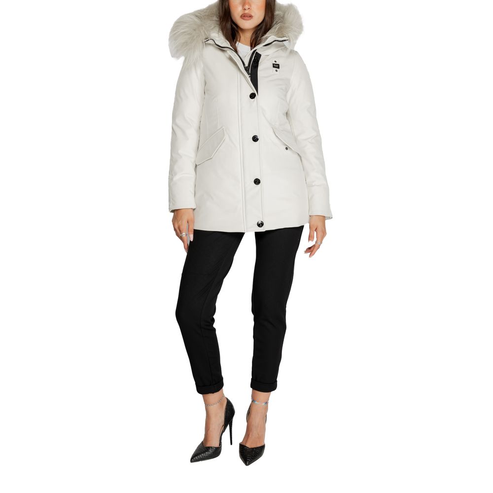 Blauer White Polyester Parka - ACCEXO